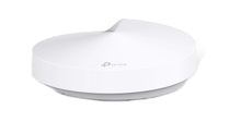 TP-Link Deco M5 Mesh-node AC1300, hvid, cirkulær enhed med lille LED-indikator på toppen.