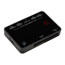 Plexgear Ultra 3.0 kortlæser sort med SD, SDHC, SDXC, microSD og MS Pro Duo porte på side og front.
