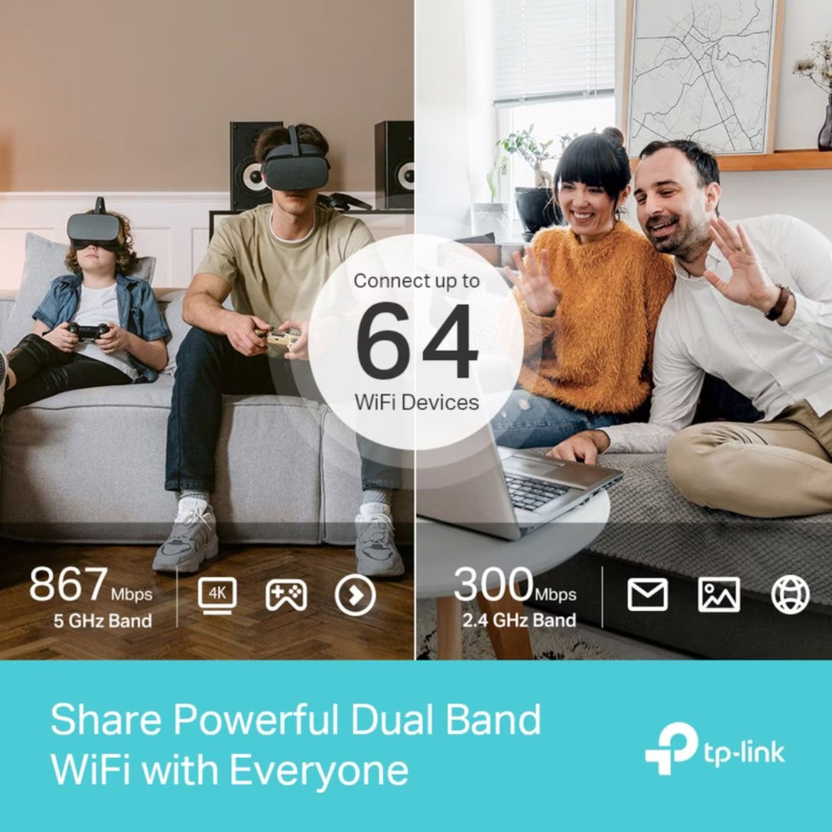 TP-Link Archer MR600 4G+ AC1200 router med modem dual band, op til 64 enheder, hastigheder 867 Mbps/5 GHz og 300 Mbps/2,4 GHz.