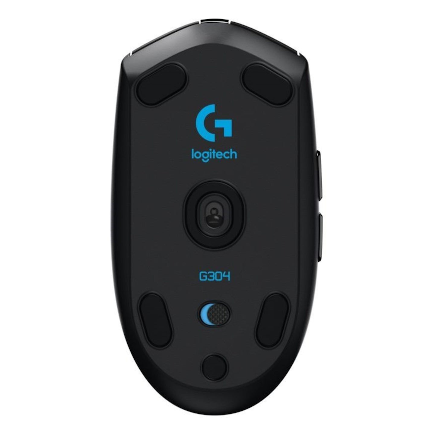 Logitech G305 Lightspeed trådløs gamingmus bundtet med HERO-sensor, glidepuder, modelnavn, tænd/sluk-knap og blåt G-logo.