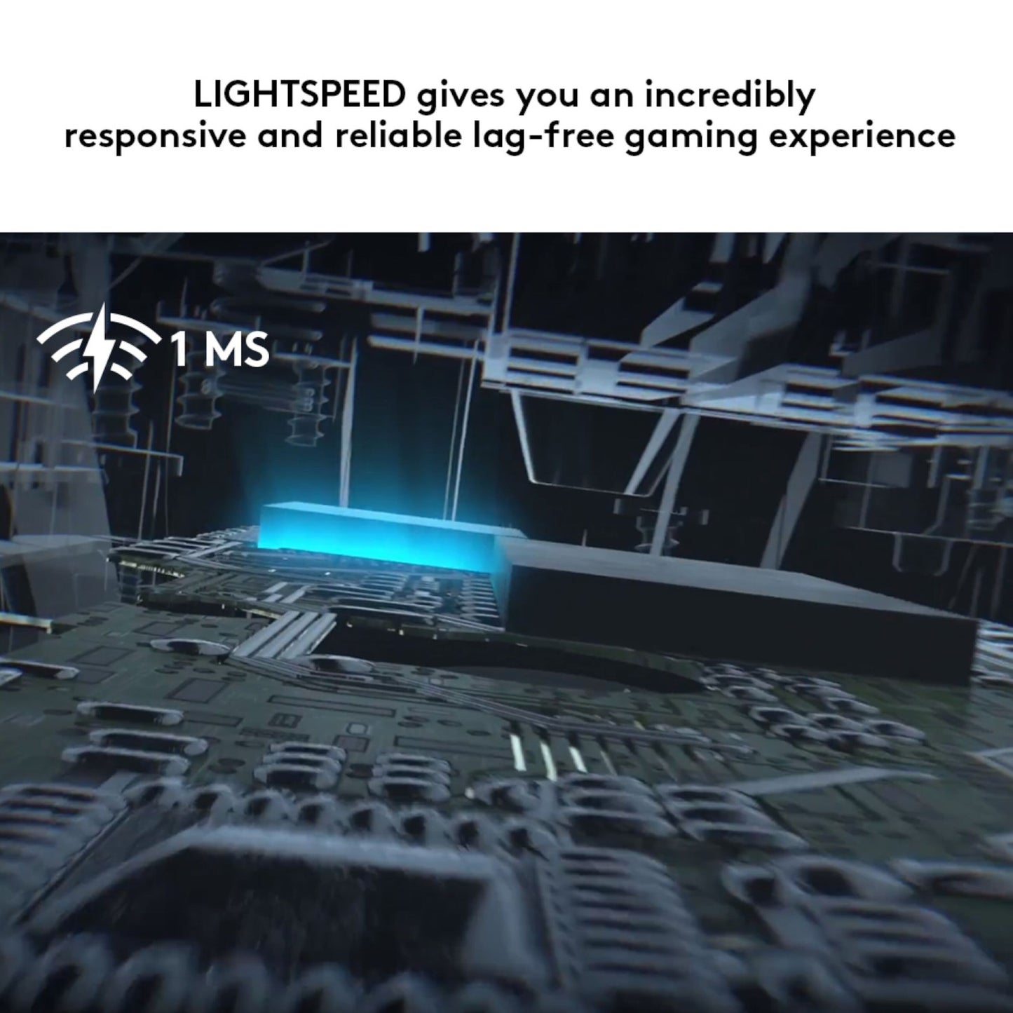Logitech G 305 Lightspeed trådløs gamingmus, blå glød, 1 MS ikon, LIGHTSPEED-teknologi, HERO-sensor.