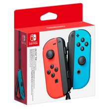 Nintendo Joy-Con controller-par blå/rød i hvid æske med rød top og Switch-logo, forsiden viser begge controllere.