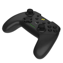 Arrogant Bastard Plexgear Trådløs Controller X3 til Nintendo Switch med dobbelte analogsticks, D-pad, ABXY-knapper, grønne LED og gul logo.