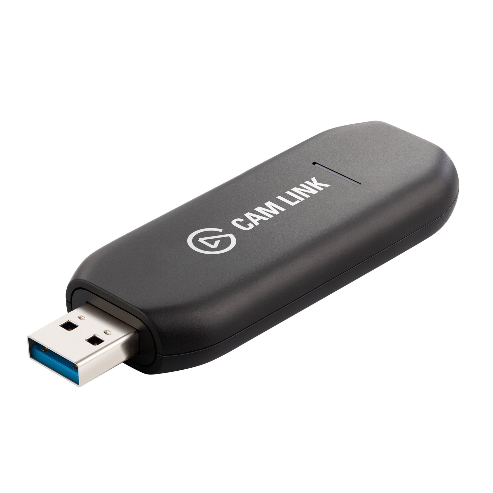 Elgato Cam Link 4K kameraadapter, sort USB med blå stik, HDMI tilslutning til videooptagelse og streaming fra kamera.