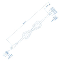Teltonika Strømkabel med skrueforbindelse, connector pin detaljer, ledningsfarver, afisolerede ender, 2000 mm længde.