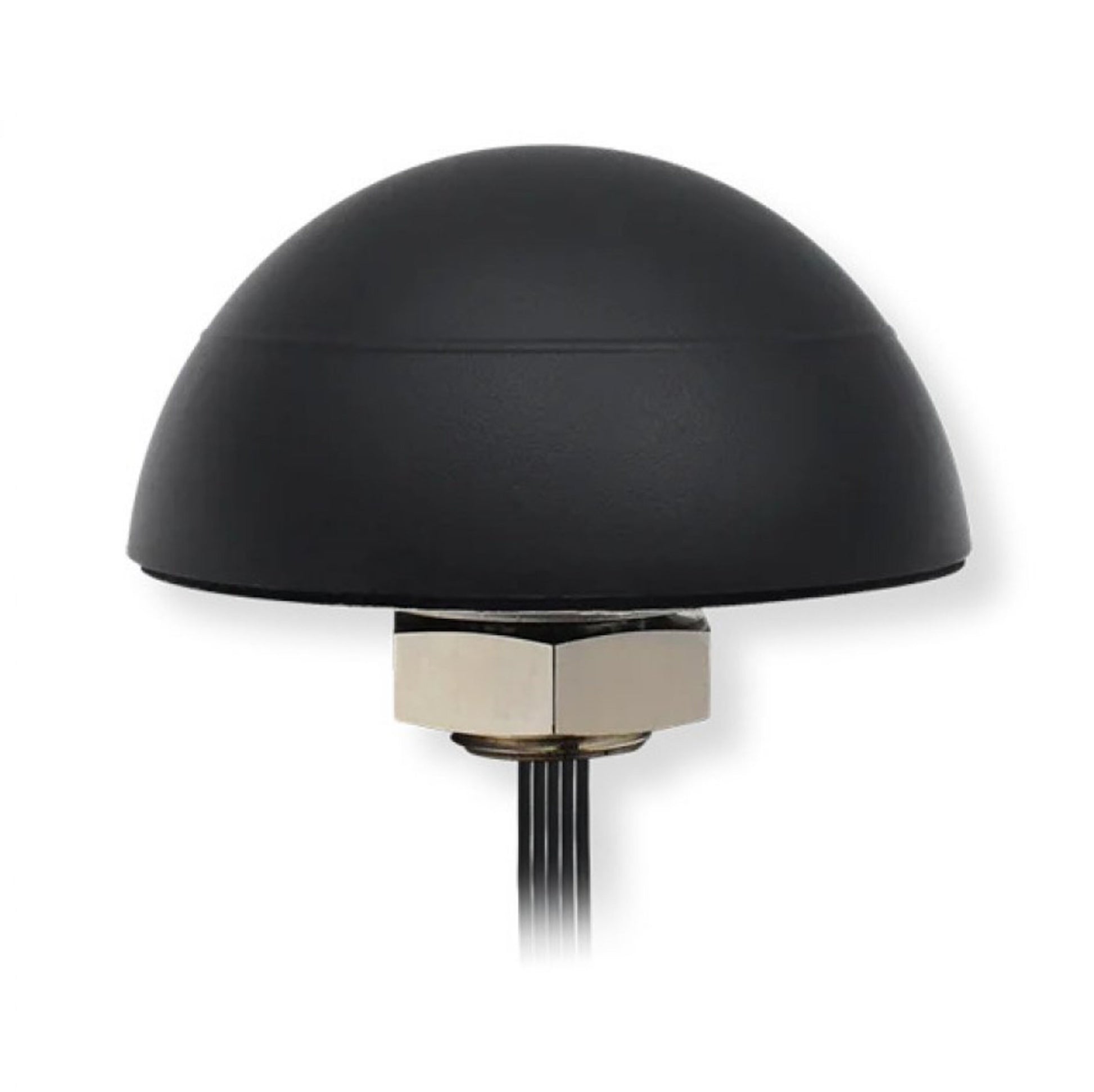 Teltonika Kombinationsantenne 4G/GPS/Wifi sort domeformet antenne med metallisk base og kabel.