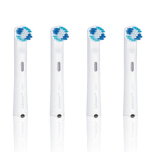 Jordan Clean Smile tandbørstehoved 4-pak med blå/hvide børstehår, kompatibel med Oral-B.
