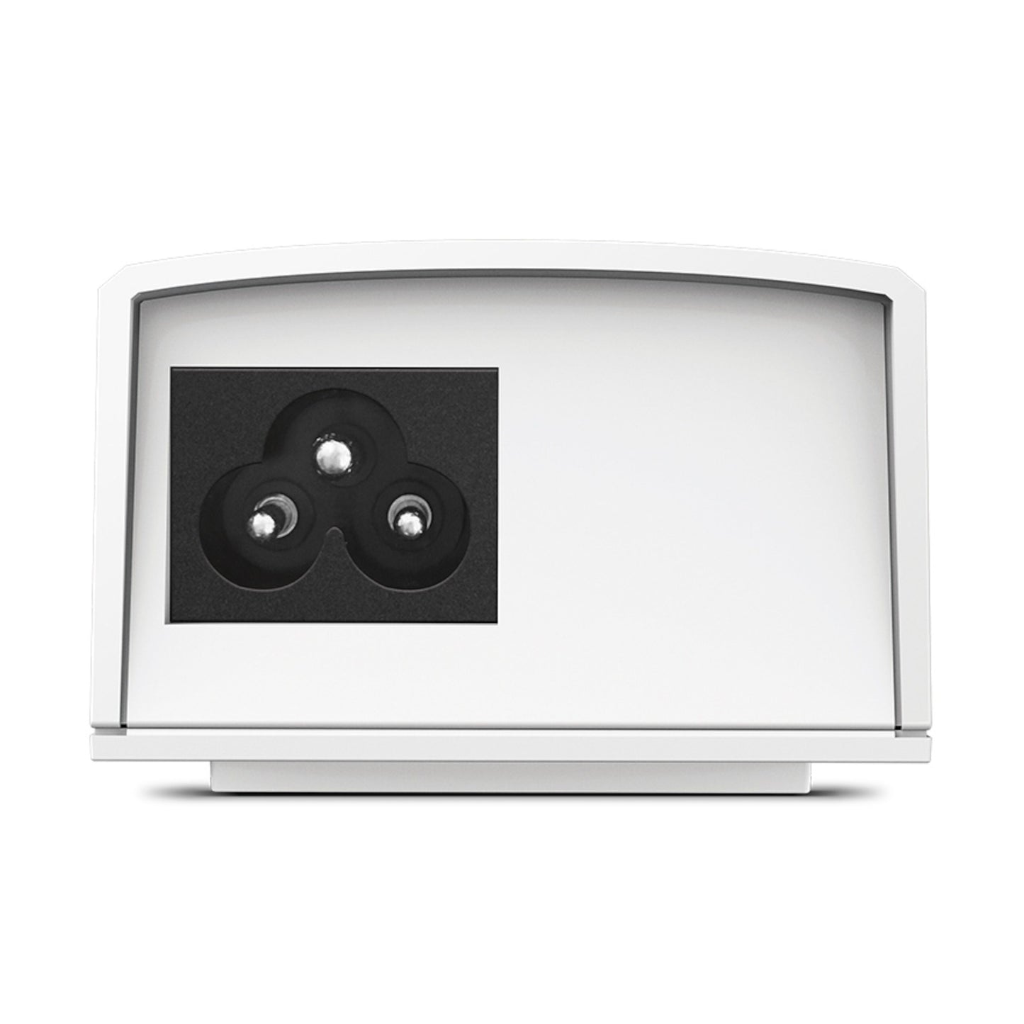 Tp-Link Passiv 48V PoE-injektor 24W i hvid æske med tre metalliske kugler i sort skum, transparent front.