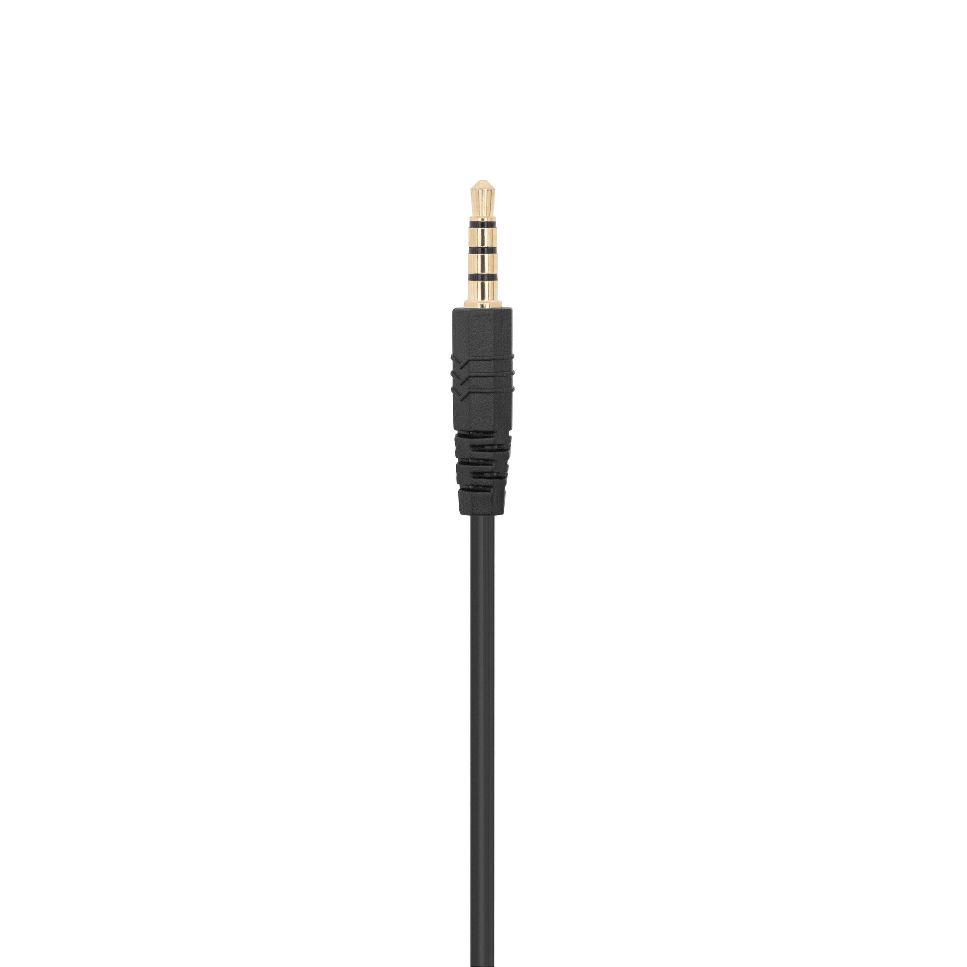 Sort audiokabel med guldbelagt 3,5 mm hanstik til Plexgear DA-110 Computer headset.
