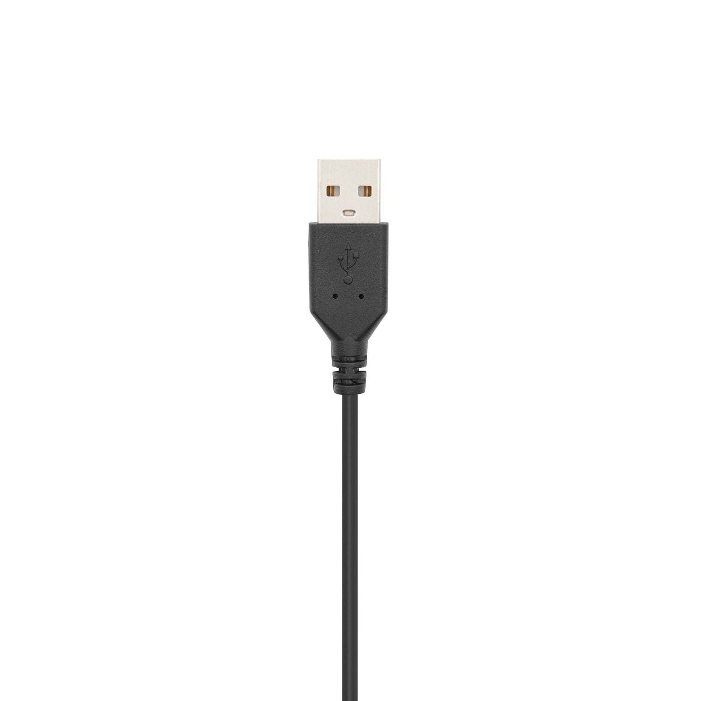 Plexgear DA-120 computerheadset med lodret USB-A stik øverst og kablet nedad.