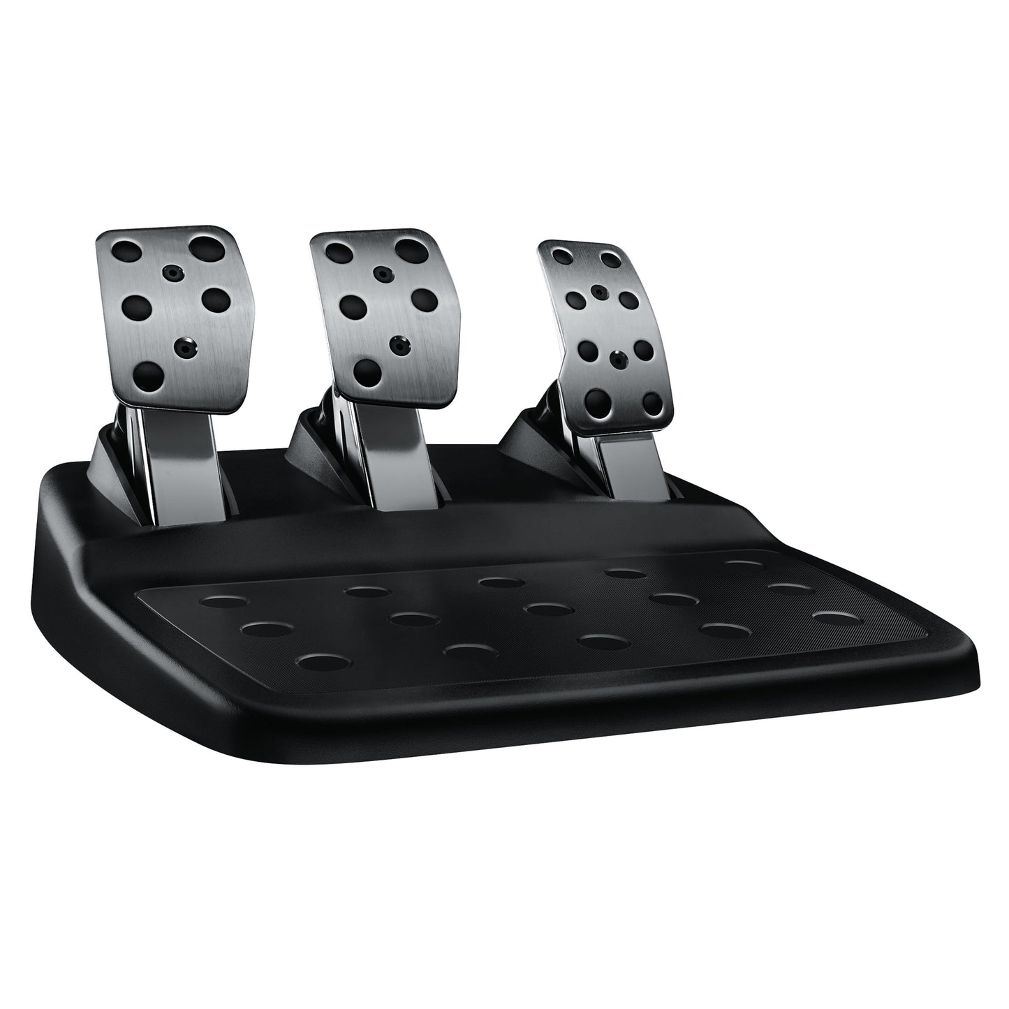 Logitech G29 Driving Force rat med tre metalpedaler til Playstation og PC, sort base, kobling, bremse og speeder.