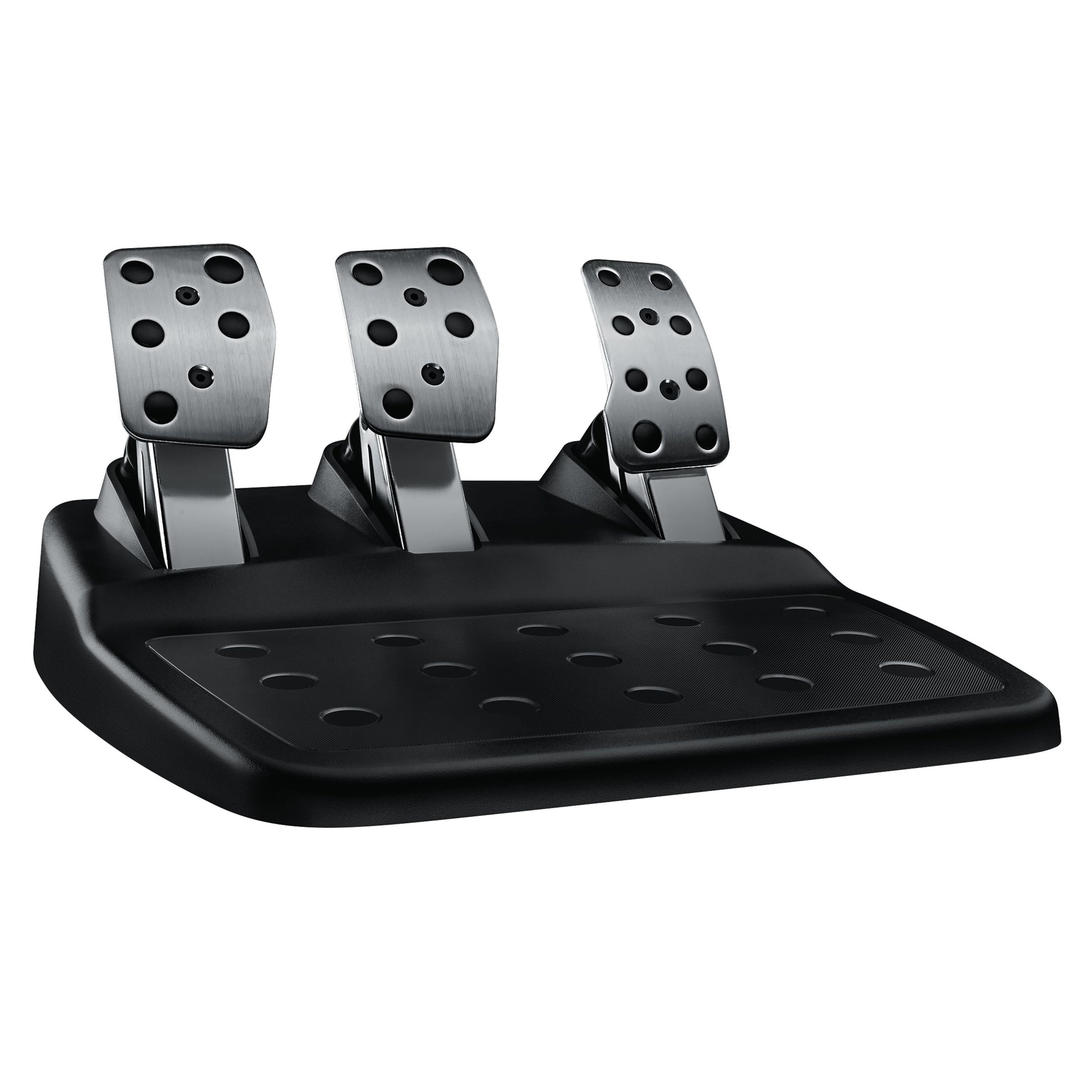 Logitech G29 Driving Force rat med tre metalpedaler til Playstation og PC, sort base, kobling, bremse og speeder.