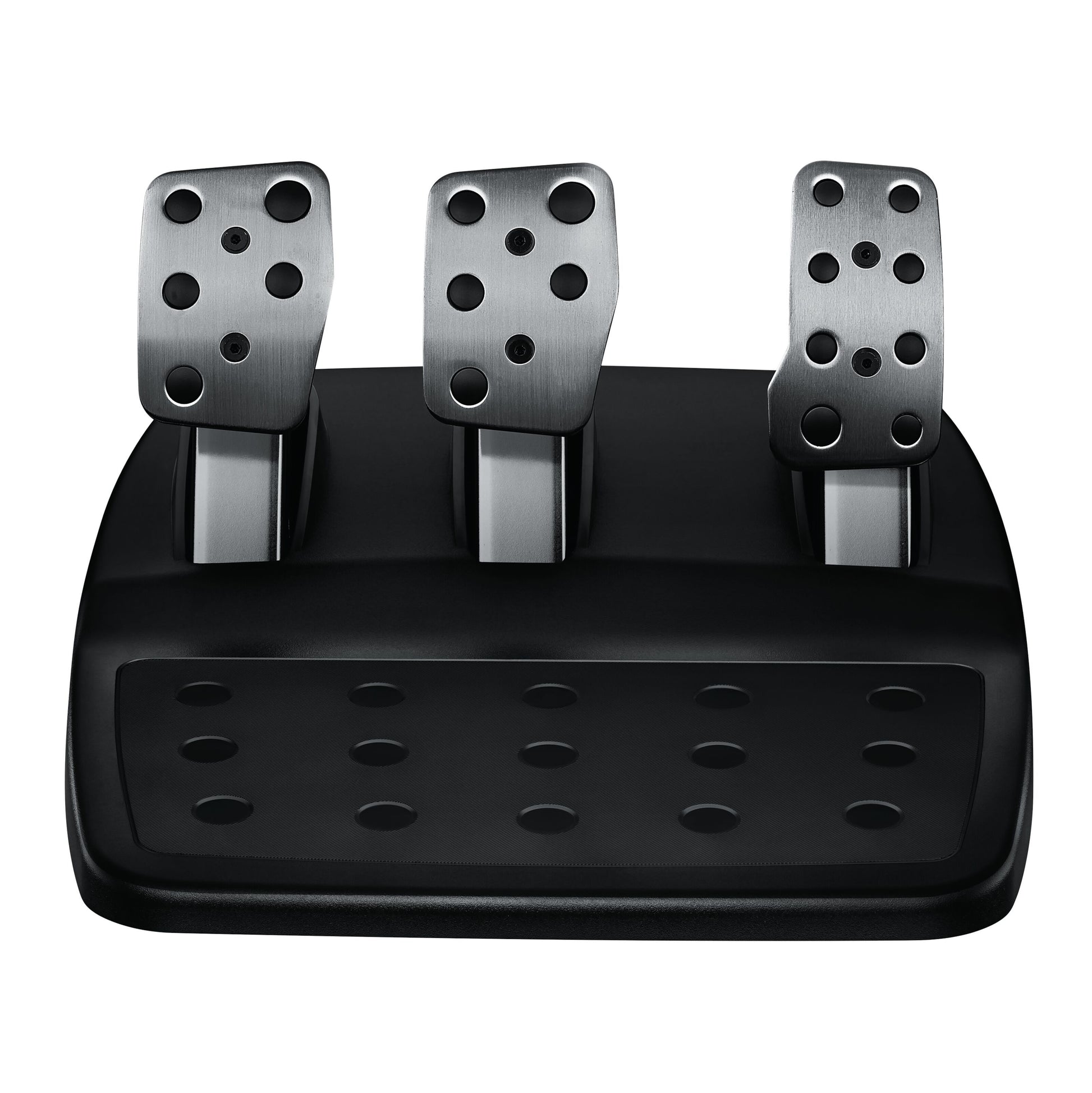 Logitech G920 Driving Force rat- og pedalsæt til Xbox/PC, sorte pedaler med runde grebshuller, sort base.