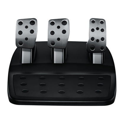 Logitech G920 Driving Force rat- og pedalsæt til Xbox/PC, sorte pedaler med runde grebshuller, sort base.