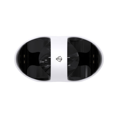 Topview Arrogant Bastard Plexgear Opladningsstation X4 oval form, centralt logo, to mørke sidefelter, LED-indikator.