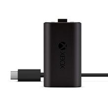 Xbox genopladelig batteripakke med USB-C opladningskabel, Xbox-logo og brandnavn på fronten, til Xbox controller.