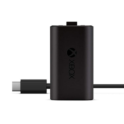 Xbox genopladelig batteripakke med USB-C opladningskabel, Xbox-logo og brandnavn på fronten, til Xbox controller.