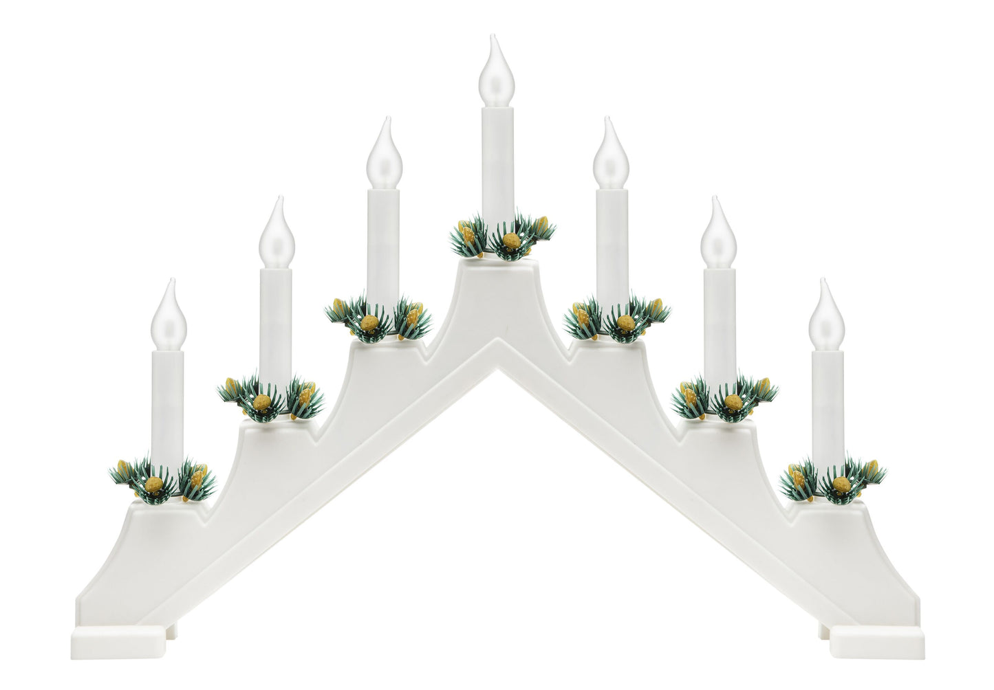 Frostet LED reservepære 7-pak til adventslysestager med E10-fatning, passer syvarmet modeller.