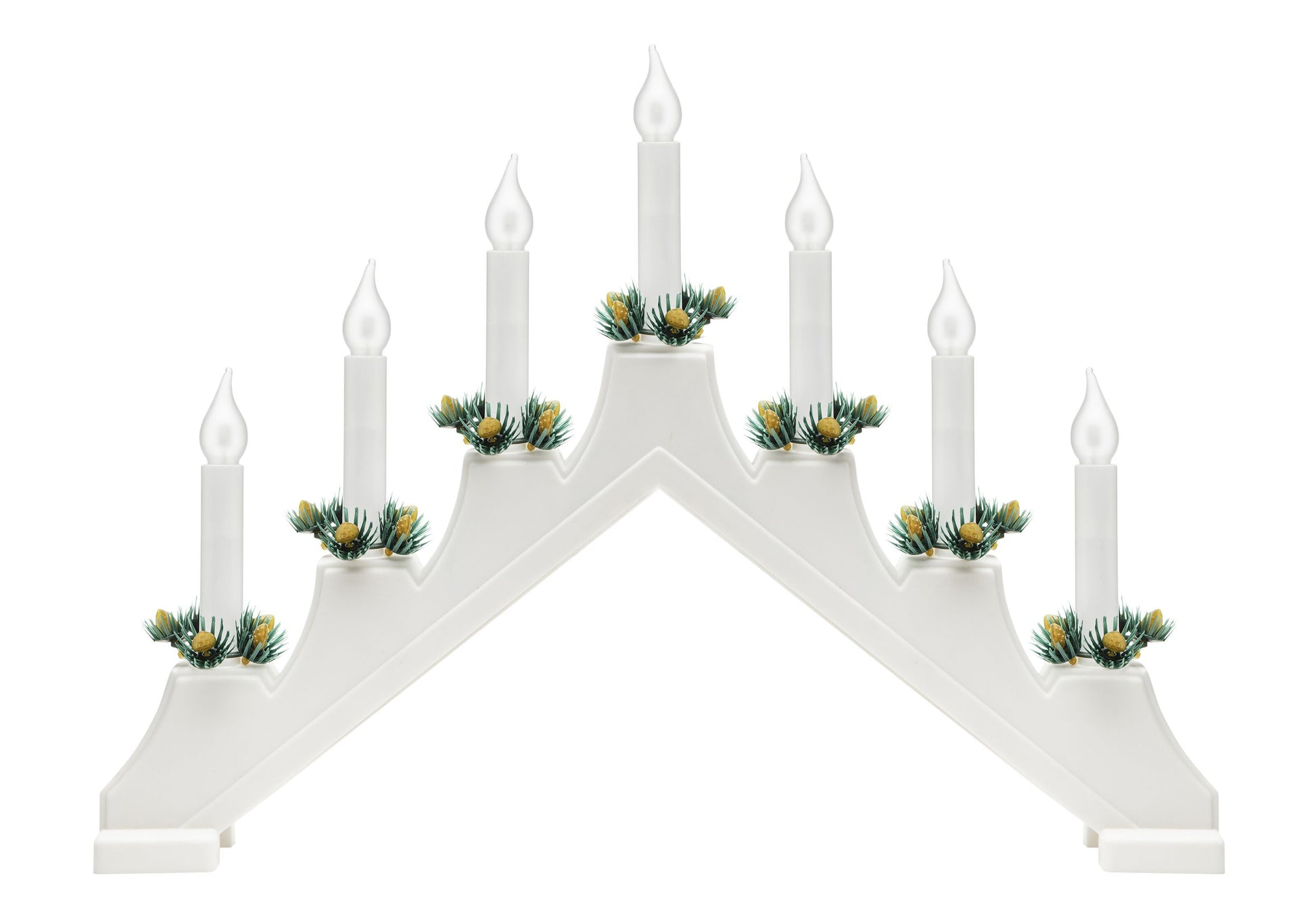 Frostet LED reservepære 7-pak til adventslysestager med E10-fatning, passer syvarmet modeller.