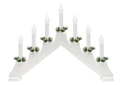 Frostet LED reservepære 7-pak til adventslysestager med E10-fatning, passer syvarmet modeller.