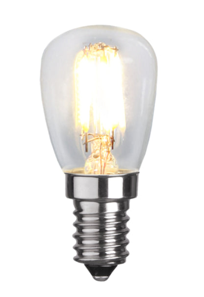 Dæmpbar LED-pære E14 250lm klart glas, energibesparende pære med skruesokkel.