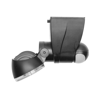 Luxorparts solcelledrevet LED-flomlys 500 lm med justerbart lampehoved, bevægelsessensor og monteringsbeslag.