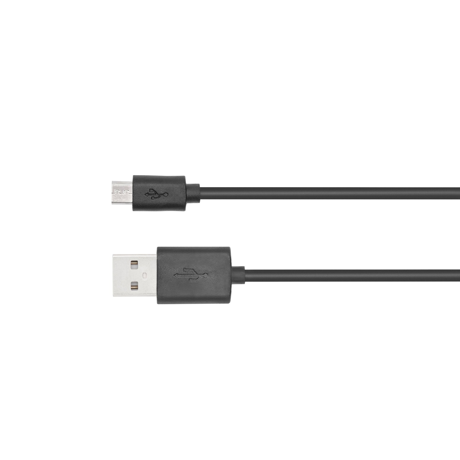 Sort USB-kabel med USB-A til micro-USB stik, kompatibel med Genopladelig lommelygte 1000 lm, Luxorparts.