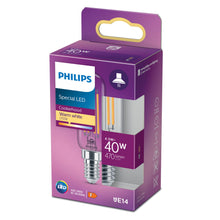 Philips LED pære E14 470 lm 2700K varm hvid, 4,5W = 40W, op til 15 års levetid, egnet til emhætter.