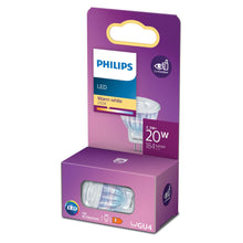 Philips LED-pære GU4 184 lm 2700K varmt hvidt lys 2,3W svarer til 20W energibesparende.