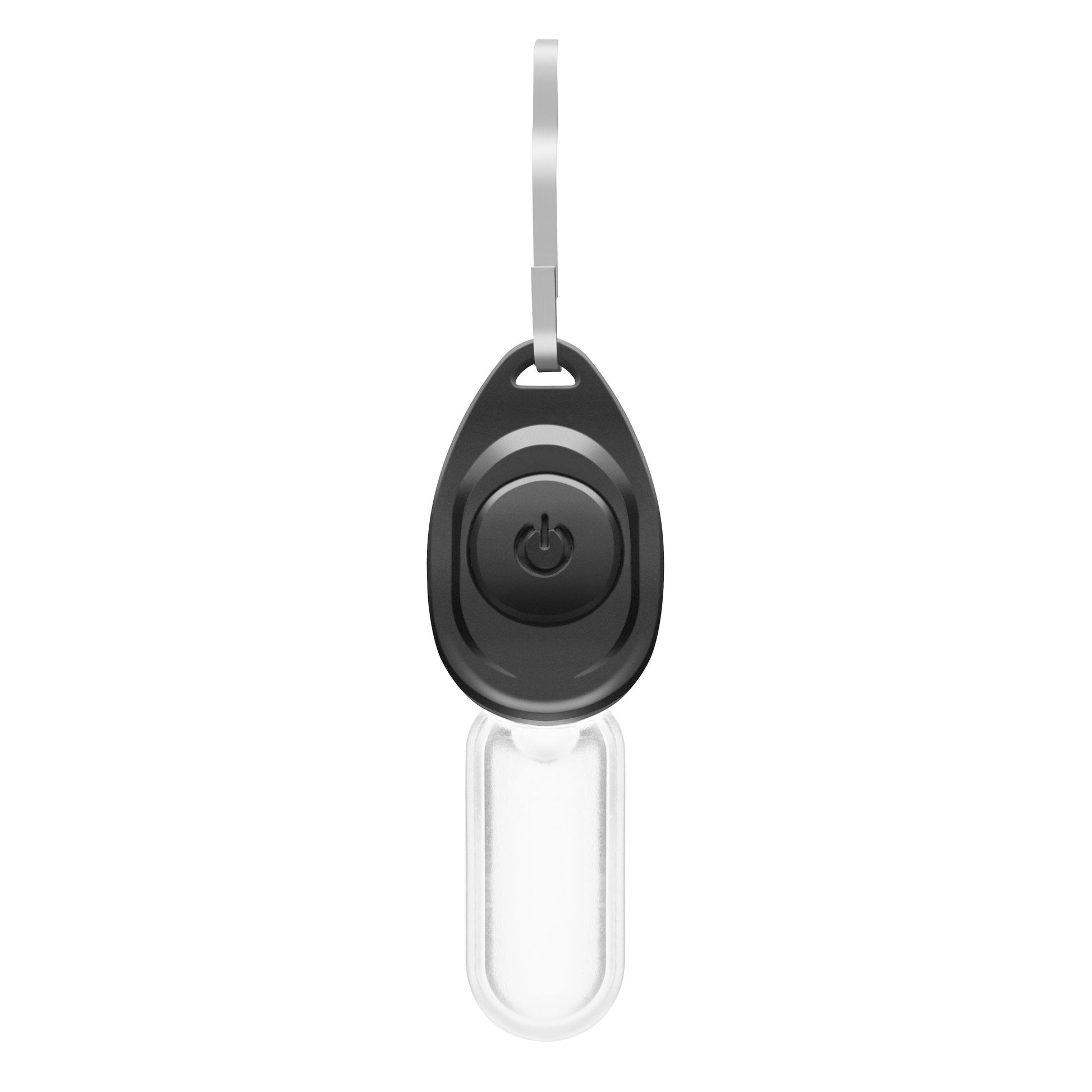 LED minilampe 3-pak, sort oval design med topmonteret tænd/sluk-knap og gennemsigtige nøgleringsløjfer.