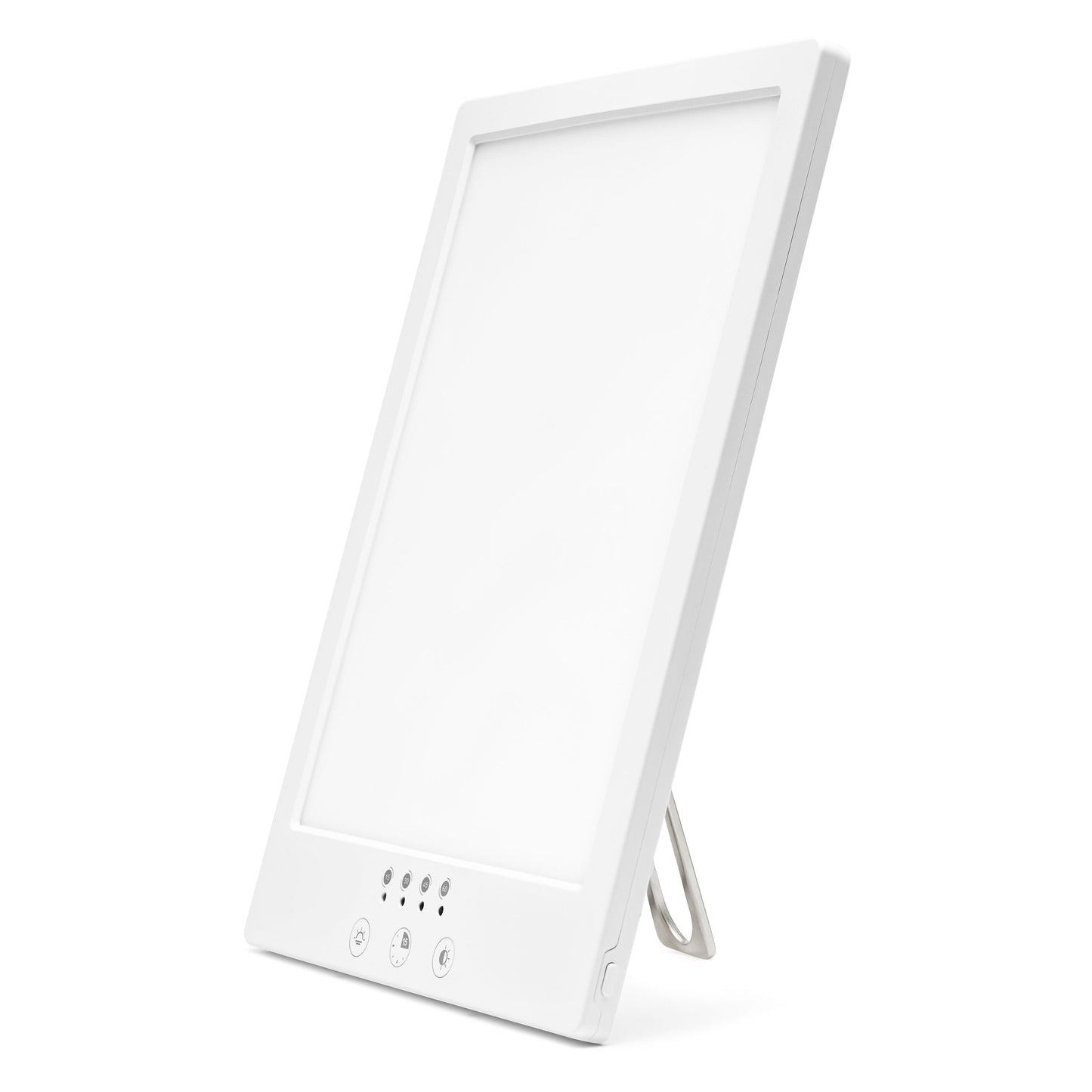 Rubicson Terapilampe 12.000 lux, rektangulær lampe med knapper i bunden og foldbart stativ, UV-fri lys.