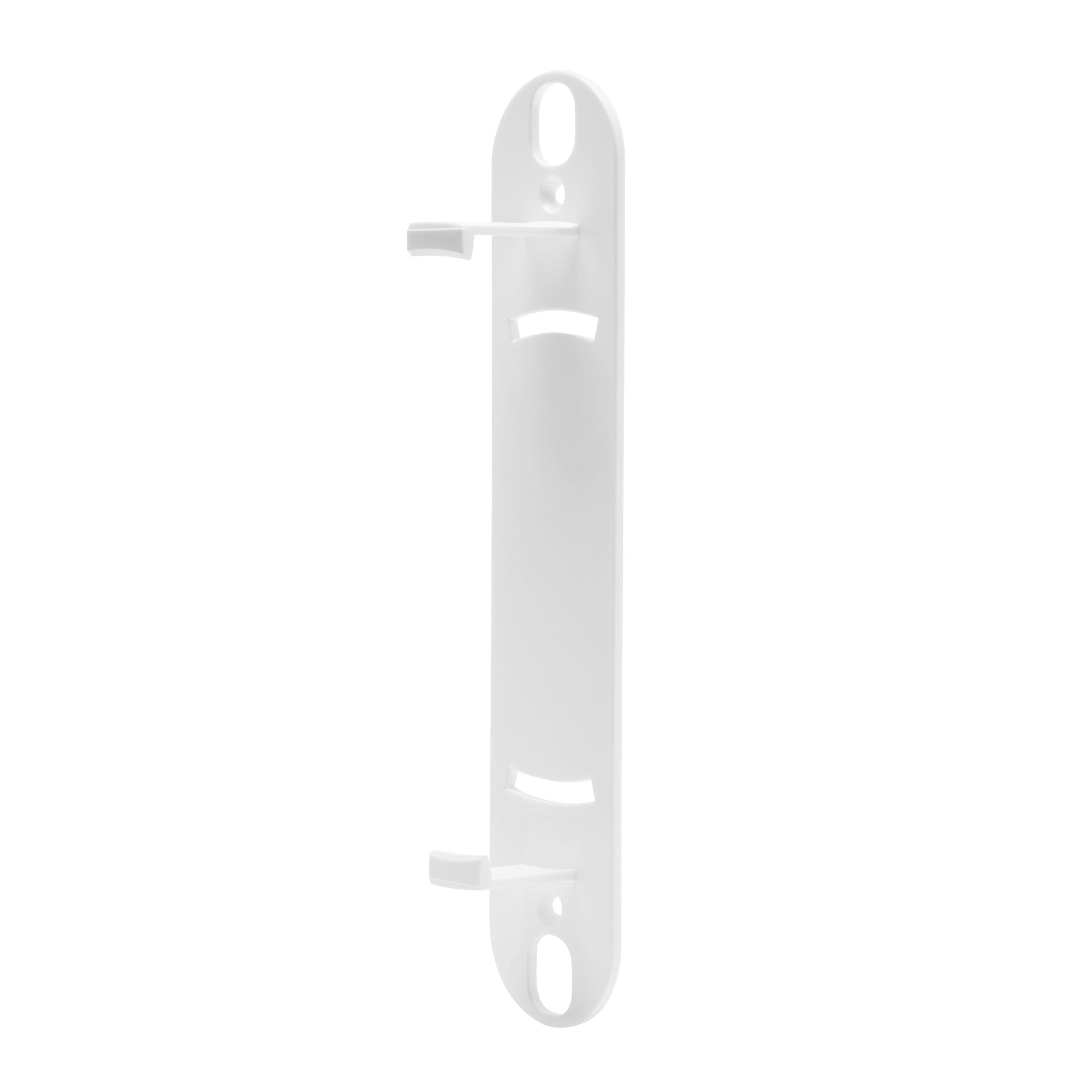 TP-Link Deco M5 beslag 3-pak, hvid plast, lodret, to kroge, fire skruehuller til loft- og vægmontering.