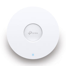 TP-Link Omada EAP610 WiFi 6 AX1800 access point, hvid, loftmonteret med forsænket center, TP-Link logo og blå LED.