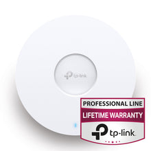 TP-Link Omada EAP610 WiFi 6 AX1800 access point hvid, rund, TP-Link logo centralt, badge med "Professional Line Lifetime Warranty.