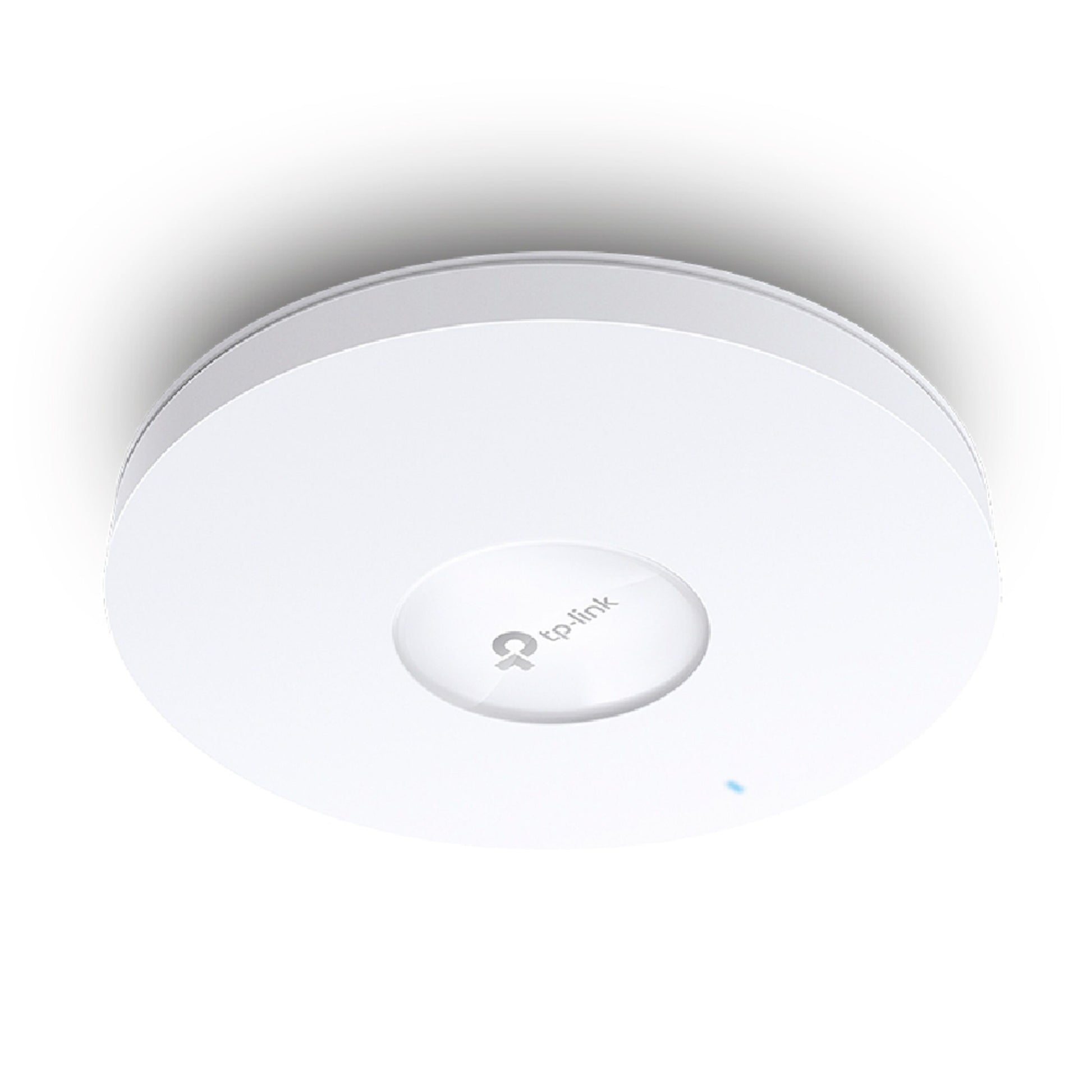 TP-Link Omada EAP653 WiFi 6 AX3000 access point, rund loftmodel med TP-Link logo og LED-indikator.