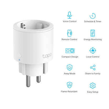 TP-Link Tapo P115 Smart wifi-fjernstrømskontakt 1-pak med energimåling, fjernstyring og stemmestyring.
