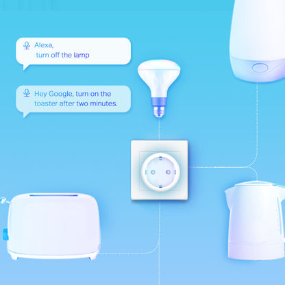 TP-Link Tapo P115 smart wifi-fjernstrømskontakt med energimåling brugt til pære, brødrister og elkedel, Alexa/Google.