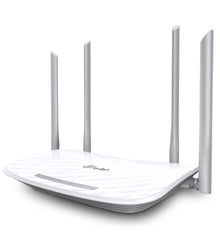 TP-Link Archer C50 AC1200 dual-band router, hvid, fire lodrette antenner, frontindikatorlys.