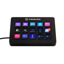 Elgato Stream Deck Mk. 2 sort med 15 farvede programmerbare knapper og ikoner, streamingtastatur.