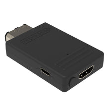 Retro-Bit Prism HD Gamecube til HDMI-adapter, sort, mat finish, HDMI-port, USB-C-port, retrokonnektor, retrotink-logo.