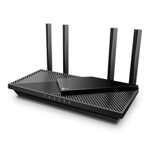 TP-Link Archer AX55 trådløs router AX3000 sort med fire opretstående antenner og frontindikatorlys.