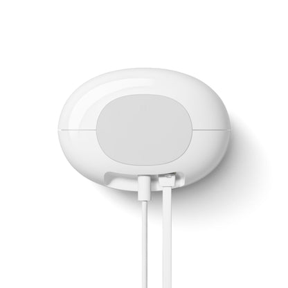 Google Nest Wifi Pro AXE4200 1-pakke hvid, oval, vægmonteret med to kabler under og centralt panel, glat overflade.