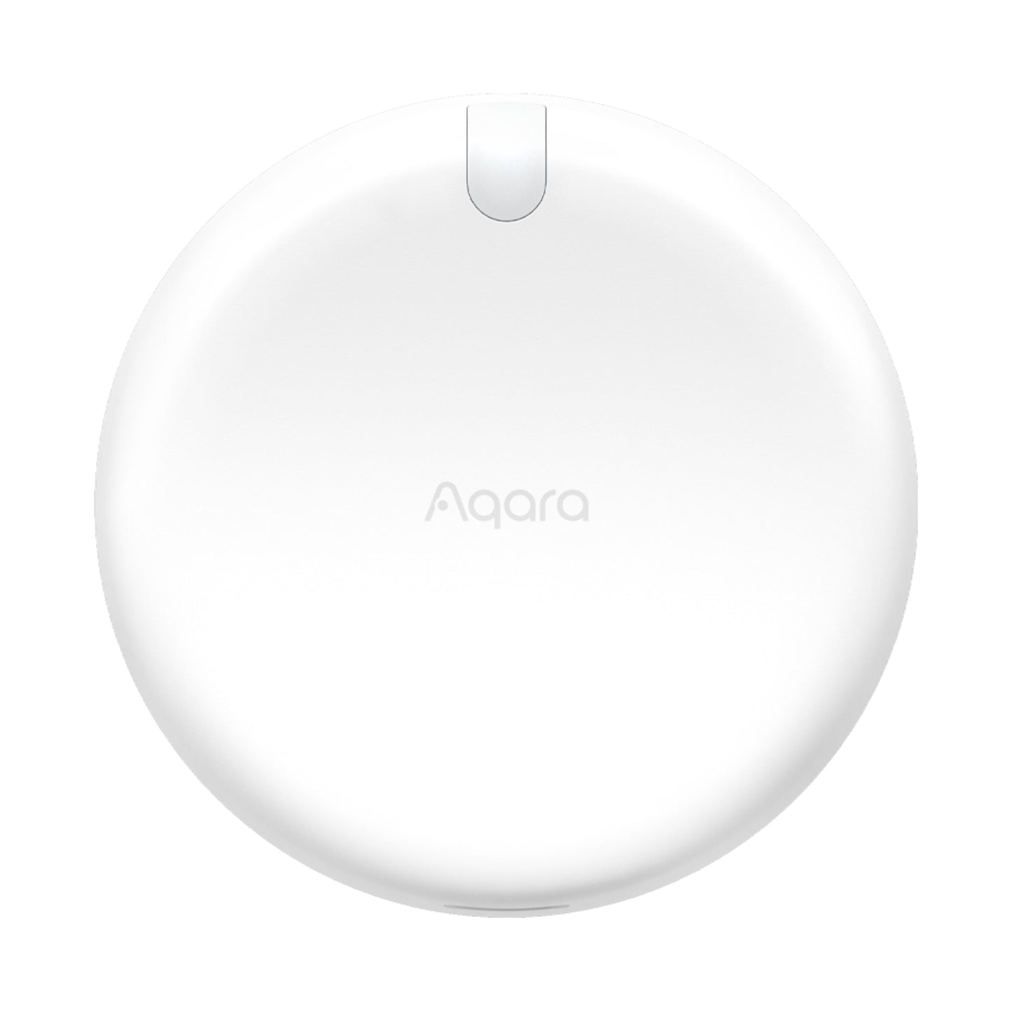 Aqara Tilstedeværelsessensor FAS5, rund og hvid med Aqara-logo, top notch, til rumovervågning.