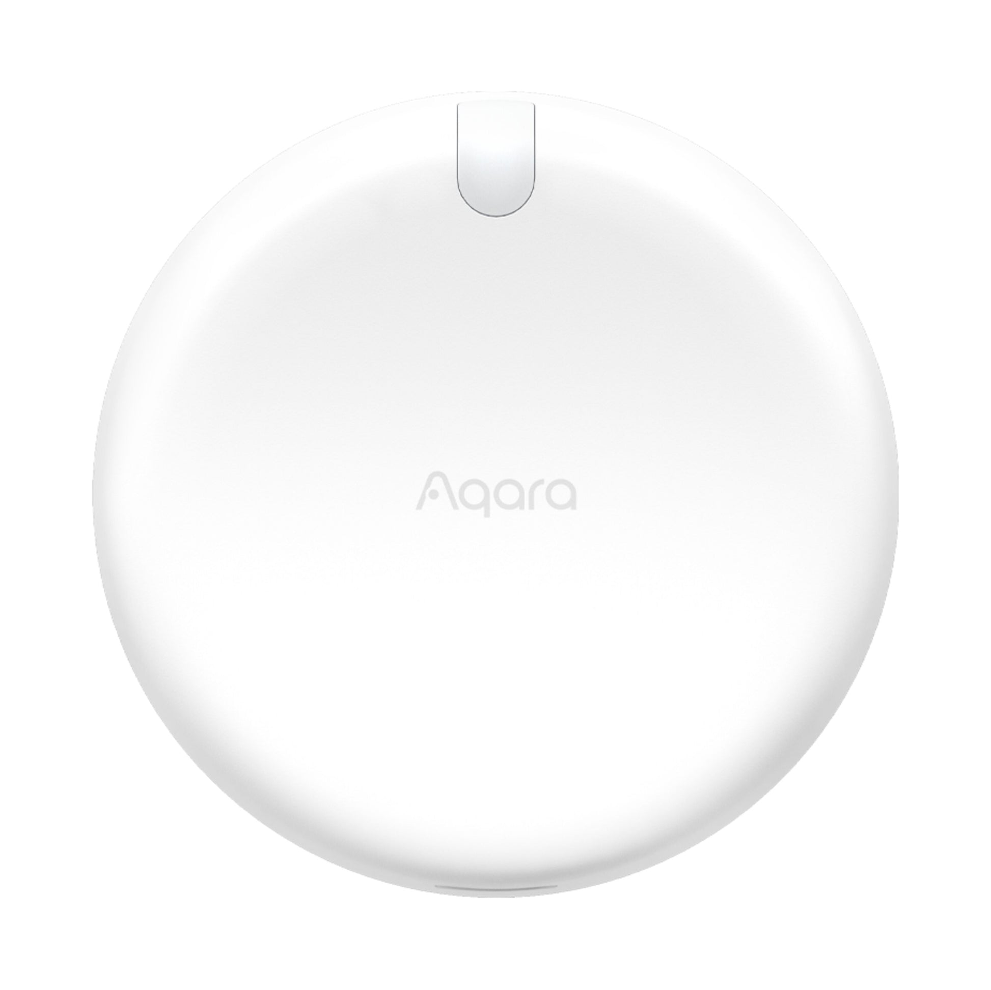 Aqara Tilstedeværelsessensor FAS5, rund og hvid med Aqara-logo, top notch, til rumovervågning.