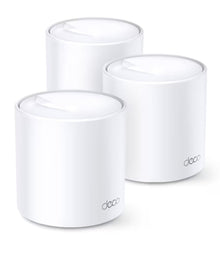 Tp-Link Deco X60 V3.20 AX5400 mesh router 3 stk hvide enheder i trekantet opstilling.