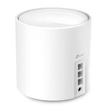 TP-Link Deco X50 AX3000 1-pak mesh WiFi-router, hvid cylinder, tre Ethernet-porte og strømstik bagpå.