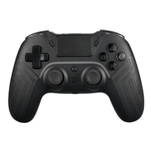 Deltaco Trådløs håndkontrol PS4/PC Sort, tekstureret greb, to analoge pinde, D-pad, fire knapper og touchpad set oppefra.