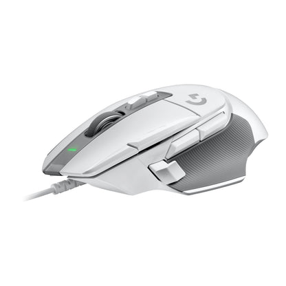 Logitech G 502 X gamingmus hvid/grå med flere sideknapper, tekstureret greb, scrollhjul, HERO 25K sensor, ledning.