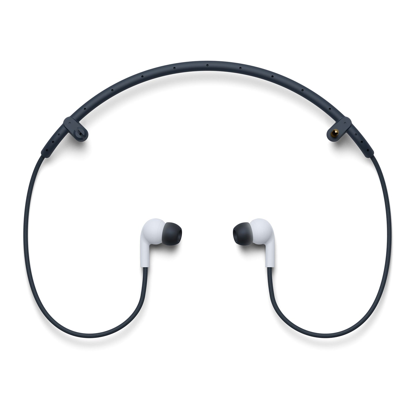Sony PlayStation VR2 trådløse in-ear høretelefoner, sort nakkebøjle, hvide ørepropper, til PS5 og PlayStation VR2.