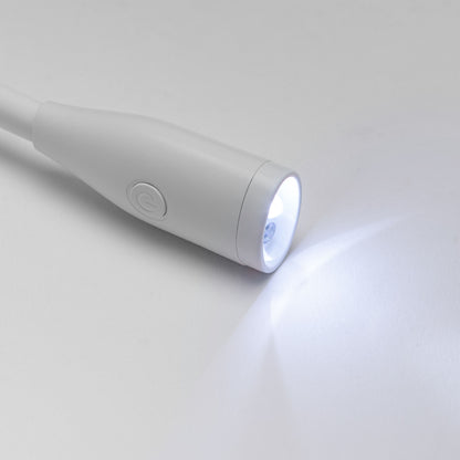 Luxorparts Justerbar nakkelampe hvid LED-læselampe, oplyst pære, G-tænd/sluk-knap, fokuseret lys.